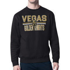 NHL Black Vegas Golden Knights Starter Mesh Look Team Name Logo Pullover Sweatshirt