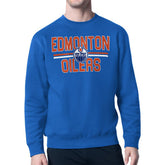 NHL Blue Edmonton Oilers Starter Mesh Look Team Name Logo Pullover Sweatshirt