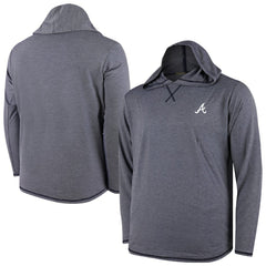 MLB Atlanta Braves Butter Stripe Tri-Blend Long Sleeve Hoodie T-Shirt - Navy