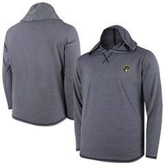 MLB Milwaukee Brewers Butter Stripe Tri-Blend Long Sleeve Hoodie T-Shirt - Navy