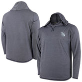 MLB Tampa Bay Rays Butter Stripe Tri-Blend Long Sleeve Hoodie T-Shirt - Navy