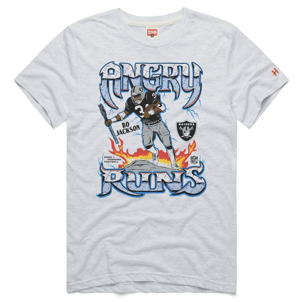 Bo Jackson Homage Unisex Retro Angry Runs Tri-Blend T-Shirt - Las Vegas Raiders