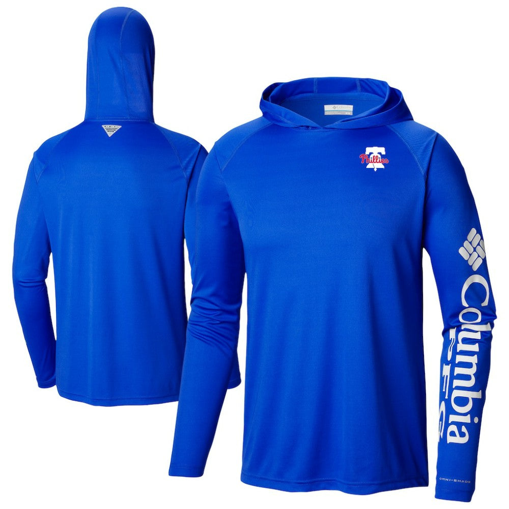 MLB Philadelphia Phillies Columbia Omni-Wick Terminal Tackle Raglan Long Sleeve Hoodie T-Shirt