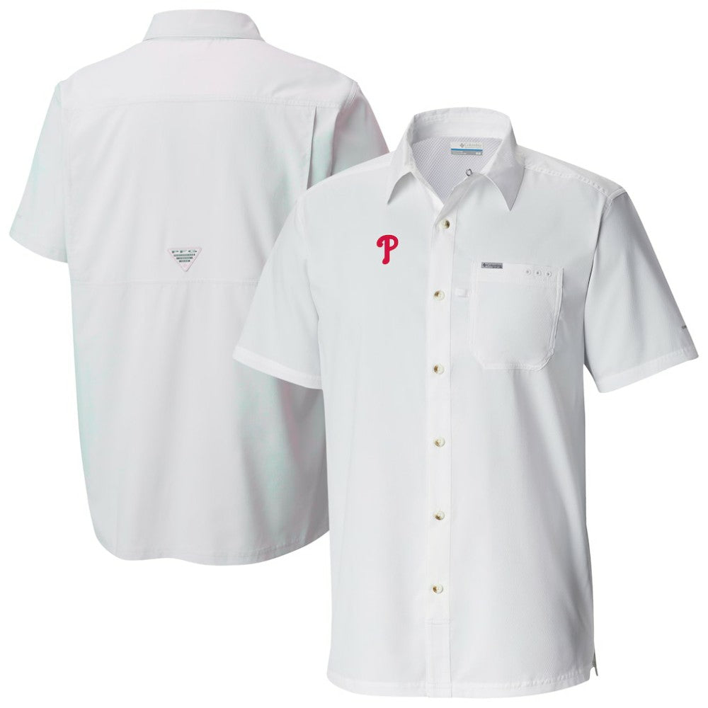 MLB Philadelphia Phillies Columbia Slack Tide Omni-Wick Button-Up Camp Shirt