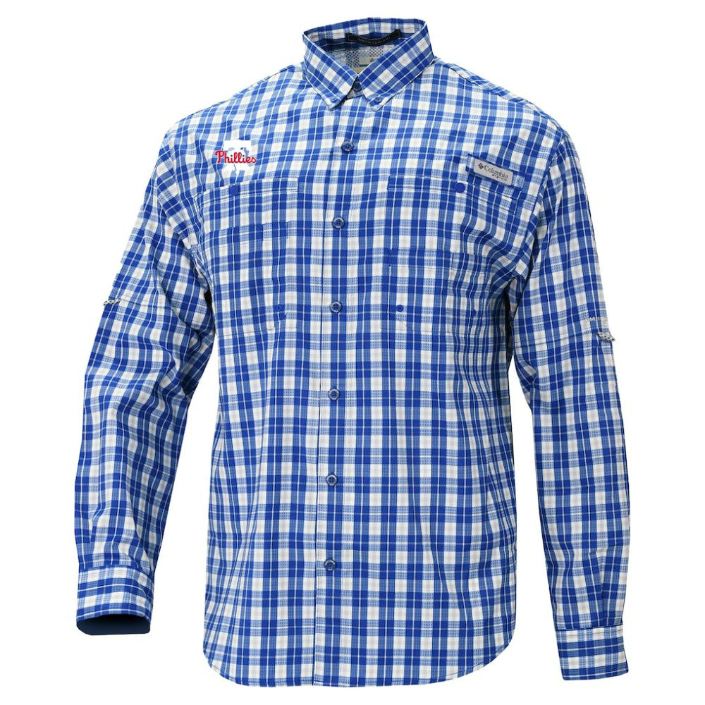 MLB Philadelphia Phillies Columbia Super Slack Tide Omni-Wick Button-Up Shirt