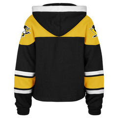 NHL Black Pittsburgh Penguins '47 Women's Cropped Superior Lacer Pullover Hoodie