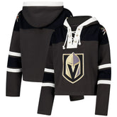 NHL Charcoal Vegas Golden Knights '47 Women's Cropped Superior Lacer Pullover Hoodie