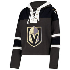 NHL Charcoal Vegas Golden Knights '47 Women's Cropped Superior Lacer Pullover Hoodie