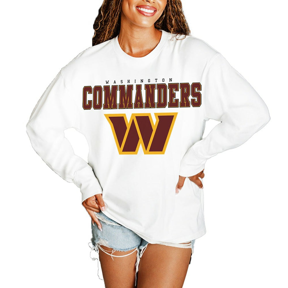 Gameday Couture Women's Big Goals Oversized Long Sleeve T-Shirt - Washington Commanders