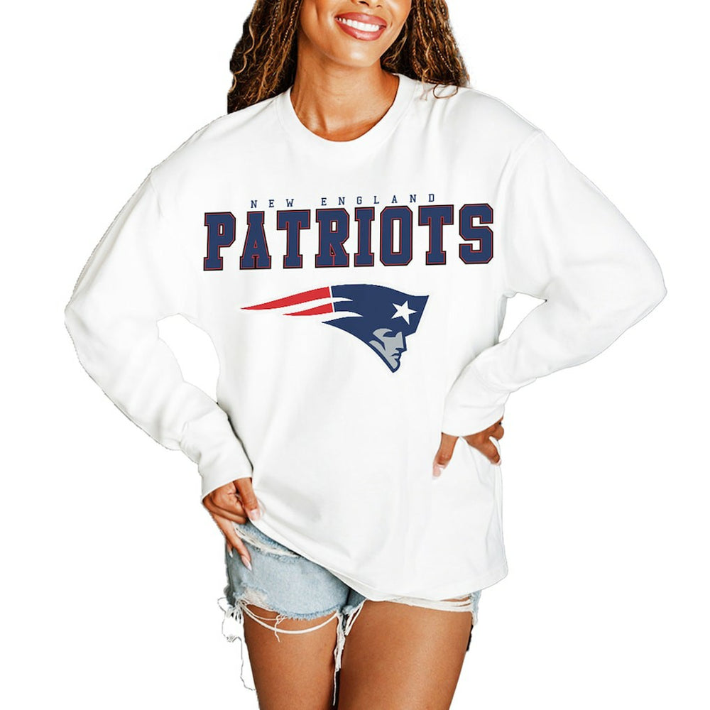 Gameday Couture Women's Big Goals Oversized Long Sleeve T-Shirt - New England Patriots