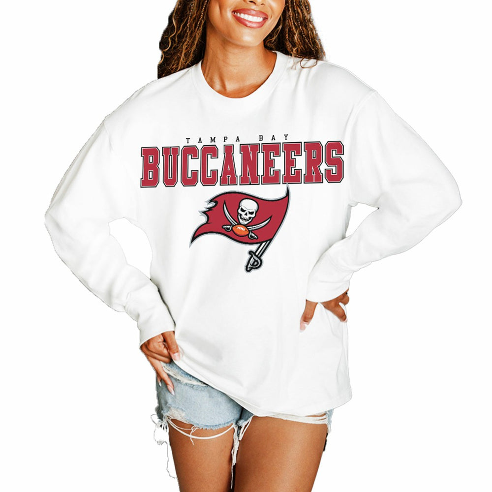 Gameday Couture Women's Big Goals Oversized Long Sleeve T-Shirt - Tampa Bay Buccaneers