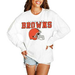 Gameday Couture Women's Big Goals Oversized Long Sleeve T-Shirt - Cleveland Browns
