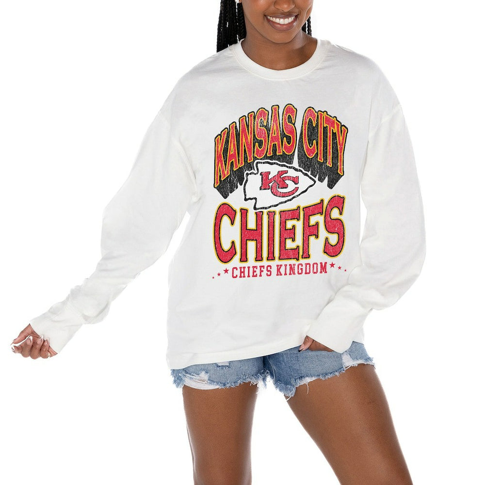 Gameday Couture Women's Time Out Oversized Long Sleeve T-Shirt - Kansas City Chiefs