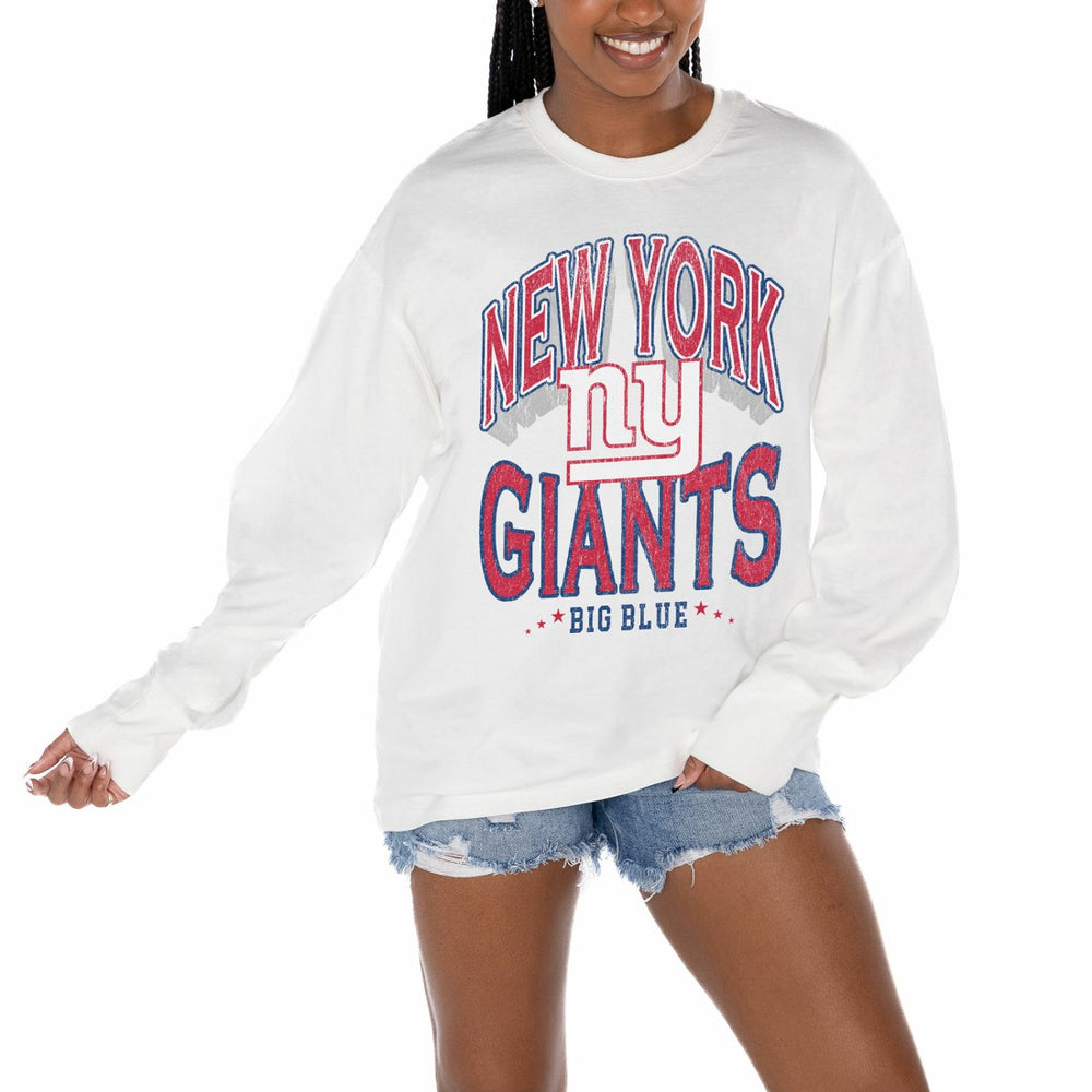 Gameday Couture Women's Time Out Oversized Long Sleeve T-Shirt - New York Giants