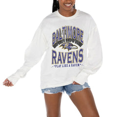 Gameday Couture Women's Time Out Oversized Long Sleeve T-Shirt - Baltimore Ravens