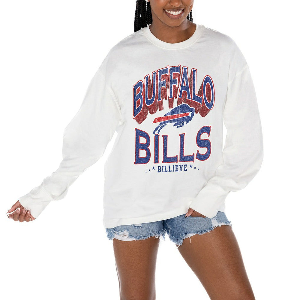 Gameday Couture Women's Time Out Oversized Long Sleeve T-Shirt - Buffalo Bills
