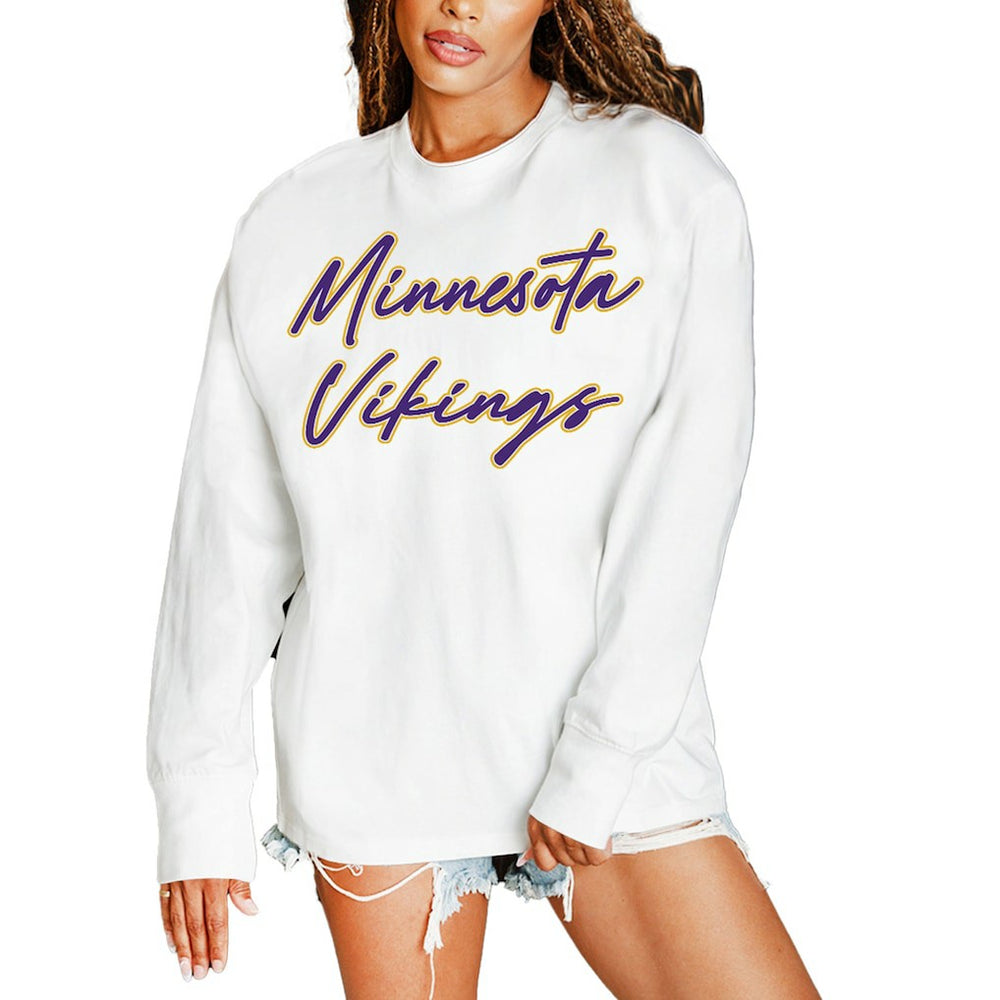 Gameday Couture Women's Classic Comeback Oversized Long Sleeve T-Shirt - Minnesota Vikings