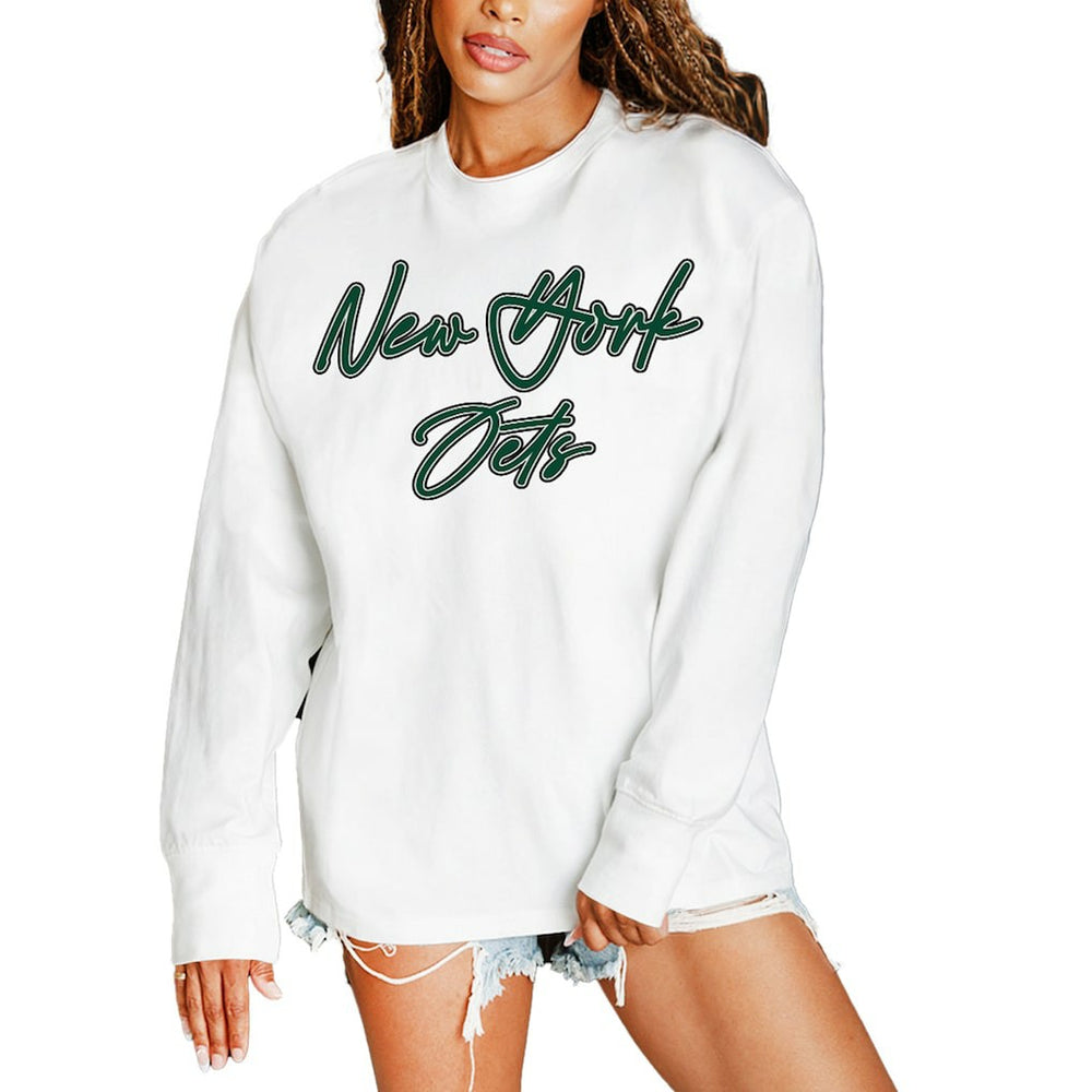 Gameday Couture Women's Classic Comeback Oversized Long Sleeve T-Shirt - New York Jets