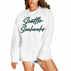 Gameday Couture Women's Classic Comeback Oversized Long Sleeve T-Shirt - Seattle Seahawks