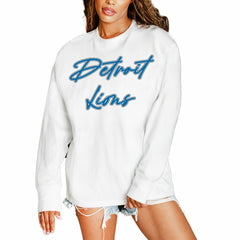 Gameday Couture Women's Classic Comeback Oversized Long Sleeve T-Shirt - Detroit Lions