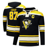 NHL Black Sidney Crosby Pittsburgh Penguins '47 Big & Tall Lace-up Pullover Hoodie