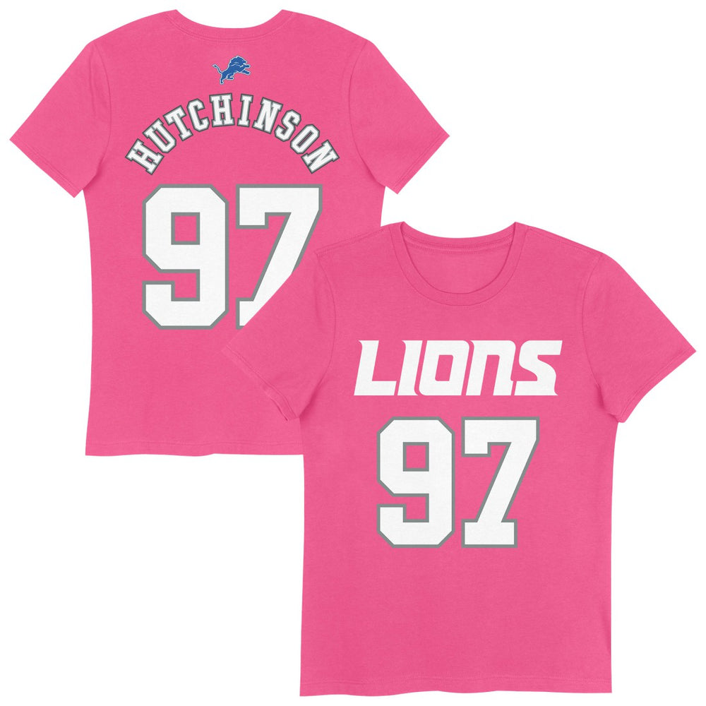 Aidan Hutchinson Girls Youth Player Name & Number T-Shirt - Detroit Lions