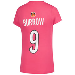 Joe Burrow Girls Youth Player Name & Number T-Shirt - Cincinnati Bengals