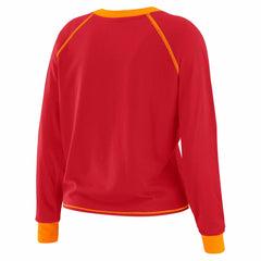 WEAR by Erin Andrews Women's Plus Size Tie-Front Long Sleeve Top - Tampa Bay Buccaneers