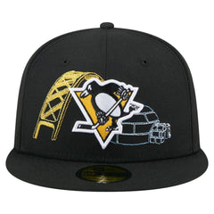 NHL Black Pittsburgh Penguins New Era State Stitch 59FIFTY Fitted Hat