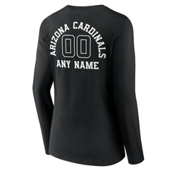 Women's Personalized Name & Number Monochrome Long Sleeve V-Neck T-Shirt - Arizona Cardinals