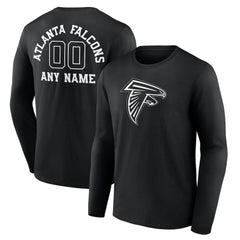 Personalized Name & Number Monochrome Long Sleeve T-Shirt - Atlanta Falcons