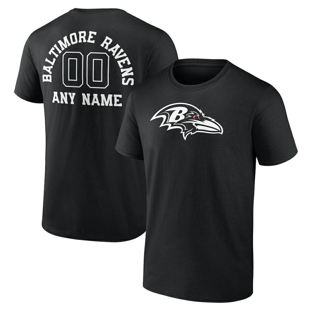 Personalized Name & Number Monochrome T-Shirt - Baltimore Ravens