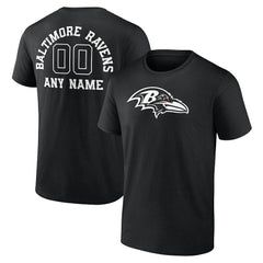 Personalized Name & Number Monochrome T-Shirt - Baltimore Ravens