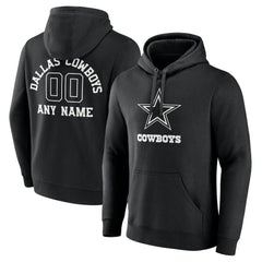 Personalized Name & Number Pullover Hoodie - Dallas Cowboys