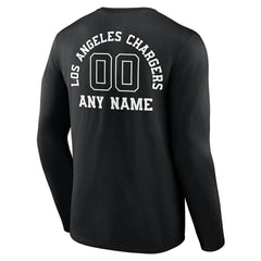 Personalized Name & Number Monochrome Long Sleeve T-Shirt - Los Angeles Chargers