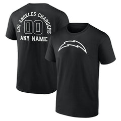Personalized Name & Number Monochrome T-Shirt - Los Angeles Chargers