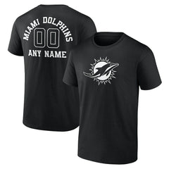 Personalized Name & Number Monochrome T-Shirt - Miami Dolphins