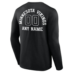 Personalized Name & Number Monochrome Long Sleeve T-Shirt - Minnesota Vikings