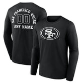 Personalized Name & Number Monochrome Long Sleeve T-Shirt - San Francisco 49ers