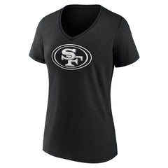 Women's Personalized Name & Number Monochrome V-Neck T-Shirt - San Francisco 49ers
