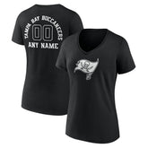 Women's Personalized Name & Number Monochrome V-Neck T-Shirt - Tampa Bay Buccaneers