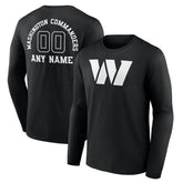 Personalized Name & Number Monochrome Long Sleeve T-Shirt - Washington Commanders