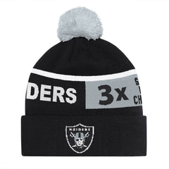 Starter Unisex Chyron Cuffed Knit Hat with Pom - Las Vegas Raiders