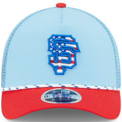 MLB San Francisco Giants New Era 2025 Fourth of July 9FORTY A-Frame M-Crown Adjustable Trucker Hat
