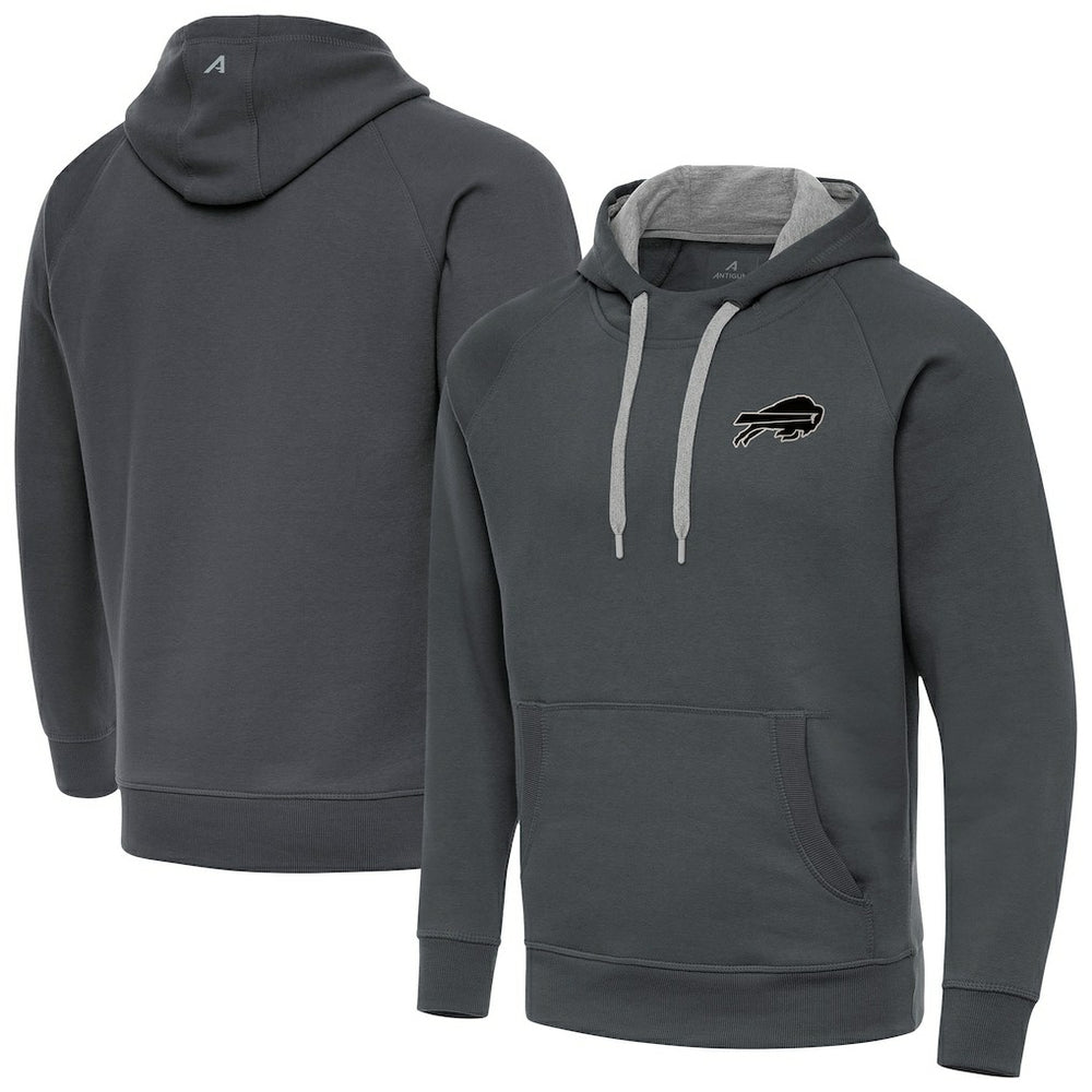 Antigua Brushed Carbon Victory Pullover Hoodie - Buffalo Bills
