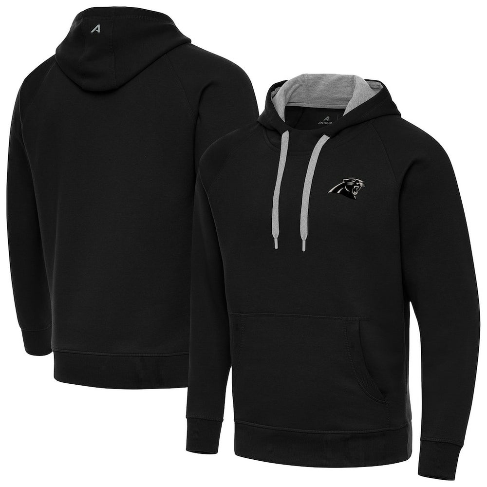 Antigua Brushed Carbon Victory Pullover Hoodie - Carolina Panthers