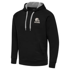 Antigua Brushed Carbon Victory Pullover Hoodie - Cleveland Browns