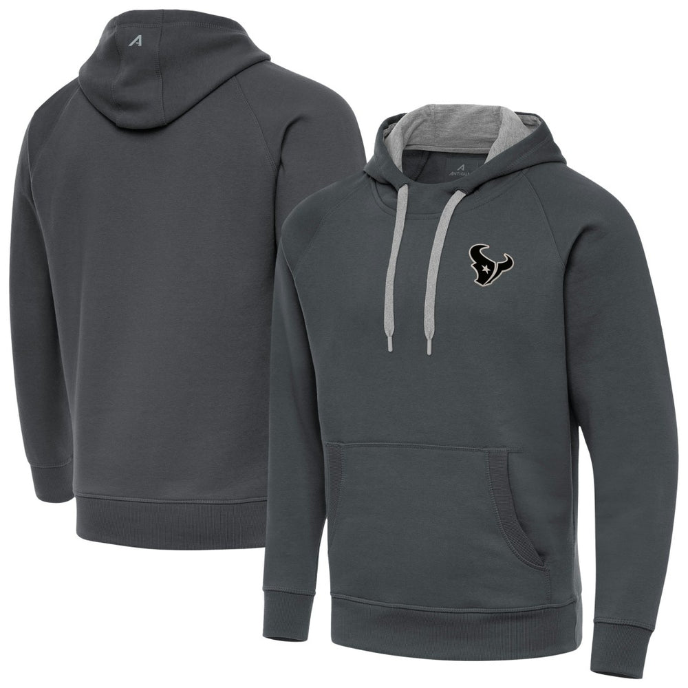 Antigua Brushed Carbon Victory Pullover Hoodie - Houston Texans