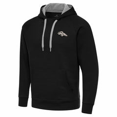 Antigua Brushed Carbon Victory Pullover Hoodie - Denver Broncos