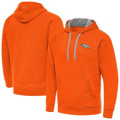 Antigua Brushed Carbon Victory Pullover Hoodie - Denver Broncos